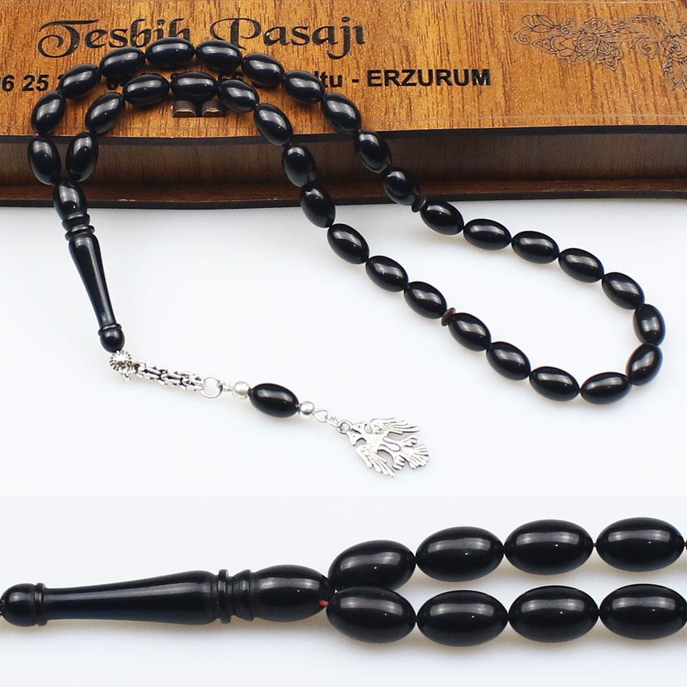 Pressed Fire Amber Prayer Beads