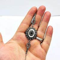  Gül Model 925 Ayar Gümüş Sedef ve Oltu taşı Bileklik