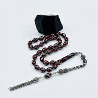 1000 Ayar Gümüş Çeşmi Bülbül İşlemeli Erzurum Oltu Taşı Tesbih