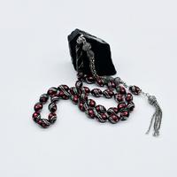 1000 Ayar Gümüş Çeşmi Bülbül İşlemeli Erzurum Oltu Taşı Tesbih