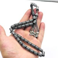 1000 Ayar Gümüş İşlemeli Erzurum Oltu Taşı Tesbih