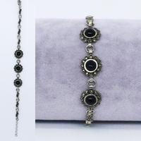 925 Ayar  Gümüş Papatya Oltu Taşı Bileklik