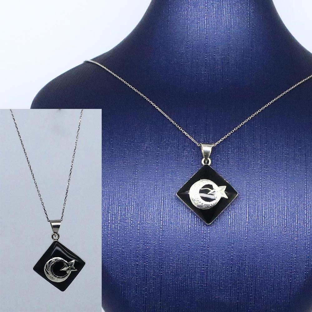 925 K Silver Women's on Oltu Stone Necklace