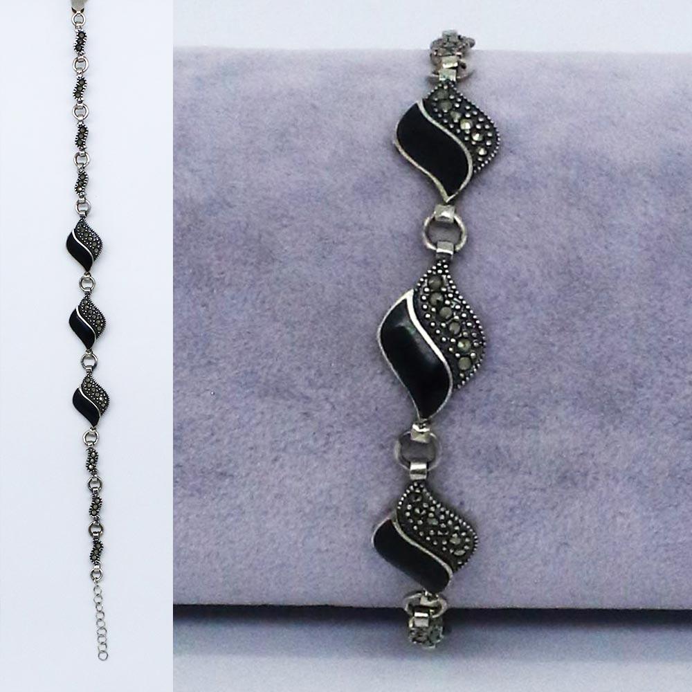 925 K Silver Women's on Oltu Stone Bracelet