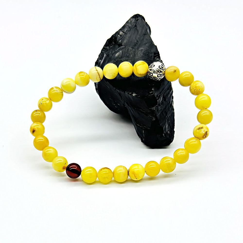 925 K Silver & Certified Orijinal Drop Amber Bracelet
