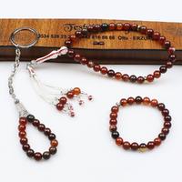 Akik Bileklik Anahtarlık Tesbih Doğal Taş Kombin Set