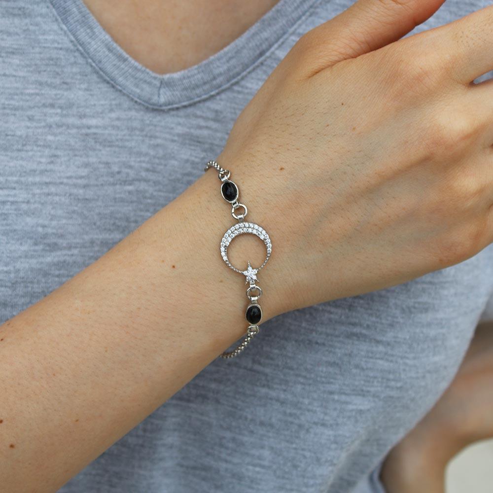 925 K Silver Women's on Oltu Stone Bracelet