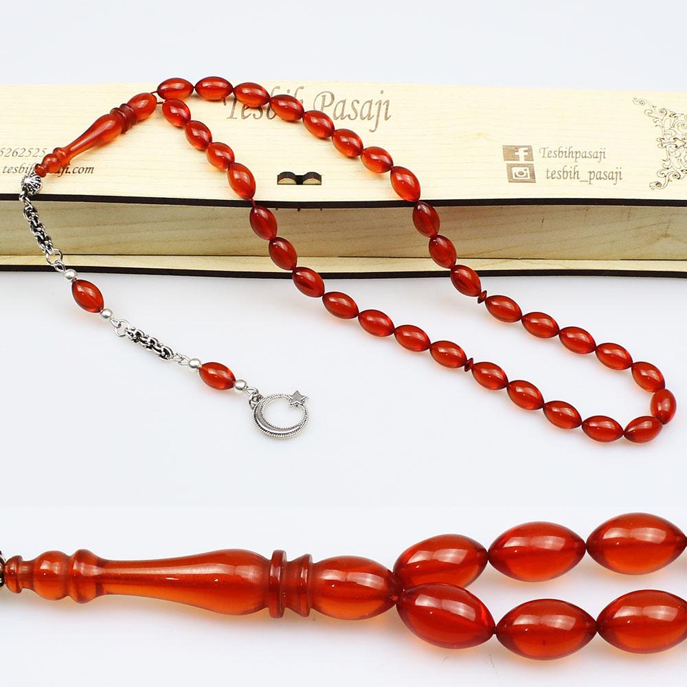 Fire Amber Prayer Beads