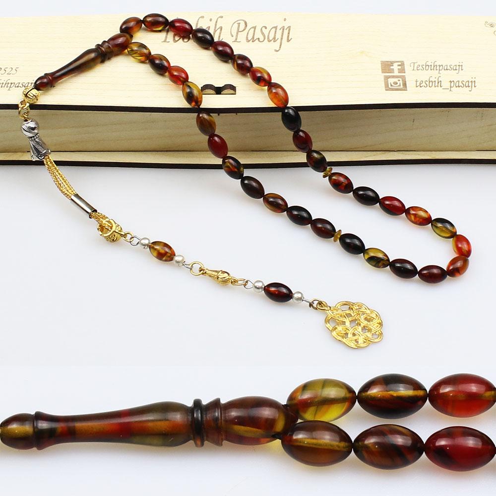 Fire Amber Prayer Beads