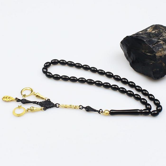 Beyzi Model Sade Orijinal Oltu Taşı Tesbih