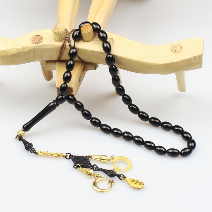 Beyzi Model Sade Orijinal Oltu Taşı Tesbih