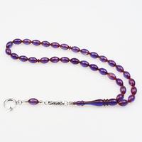 Beyzi Parlement Mavisi Ateş Kehribar Tesbih