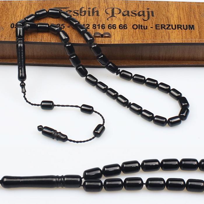 Bilek Boy Sistemli Kapsül Kesim Orijinal Oltu Taşı Tesbih