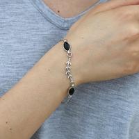 Dal Model Gümüş Ve Orijinal Oltu Taşı Bileklik