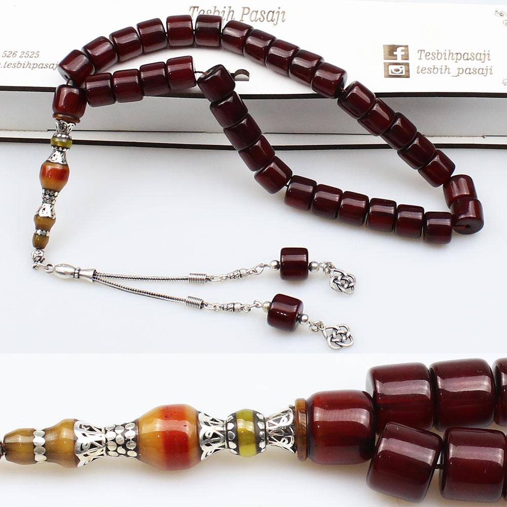 Nakkaş Engraving Amber Prayer Beads