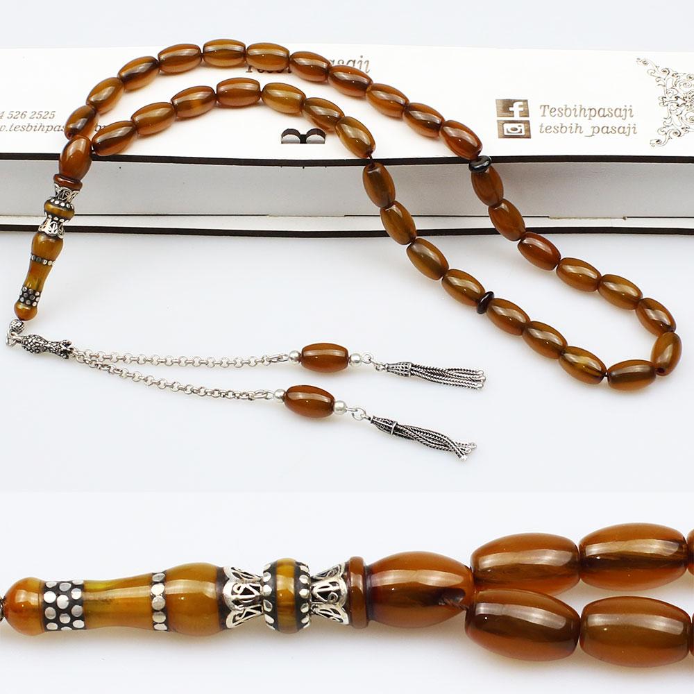 Nakkaş Engraving Amber Prayer Beads