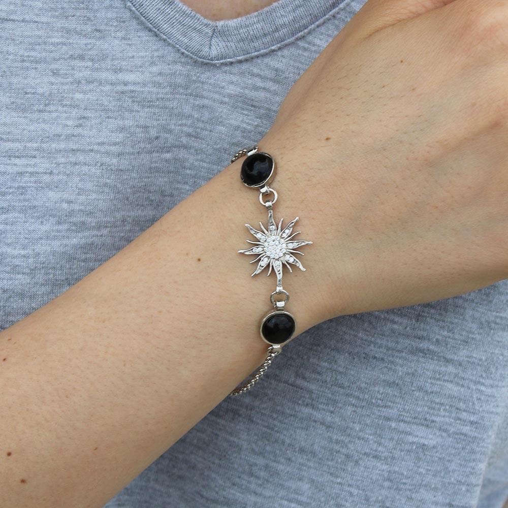 925 K Silver Women's on Oltu Stone Bracelet