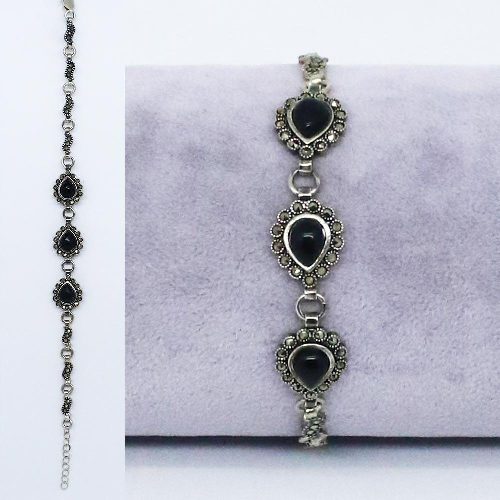 925 K Silver Women's on Oltu Stone Bracelet