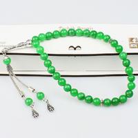 Koyu Renk Yeşim Taşı Doğal Taş Tesbih (8 x 8 mm) TP001624