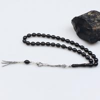 Orta Boy Beyzi Model Sade Oltu Taşı Tesbih