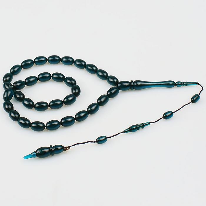 Özel Yapım Ateş Kehribar Tesbih (8 x 12 mm) TP001683