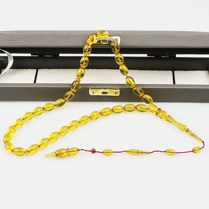 Özel Yapım Bal Ateş Kehribar Tesbih (8 x 12 mm) TP001681