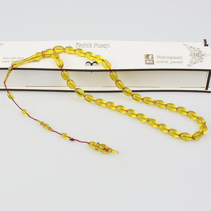 Özel Yapım Bal Ateş Kehribar Tesbih (8 x 12 mm) TP001681