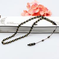 Pirinç Sarma İşlemeli Siyah Kuka Tesbih