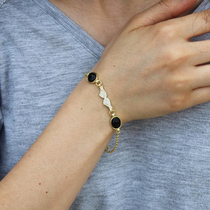 Renkli Kanat Model Gümüş Ve Orijinal Oltu Taşı Bileklik