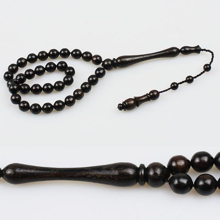 Sistemli Küçük Boy Abanoz Tesbih (7 x 7 mm) TP001660