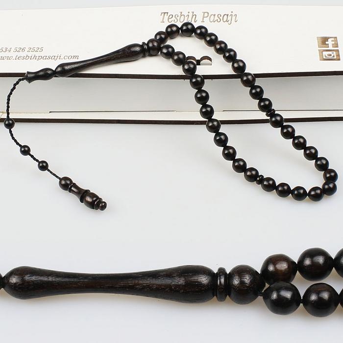 Sistemli Küçük Boy Abanoz Tesbih (7 x 7 mm) TP001660