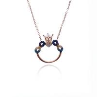 Tek Taş Rose Gümüş Kolye