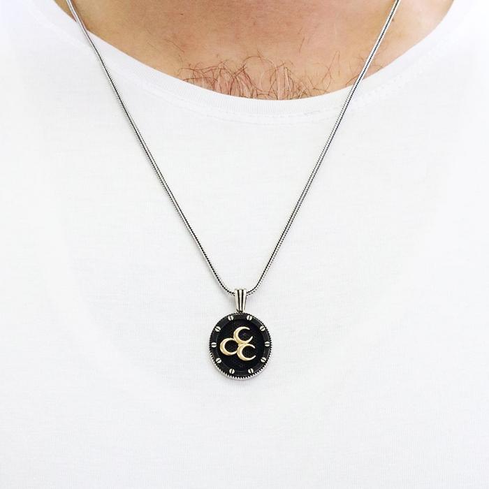 Üç Hilal 925 Ayar Gümüş Kolye