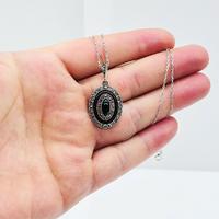 Akik ve Oltu Taşı İşçilikli 925 Ayar Gümüş Kolye