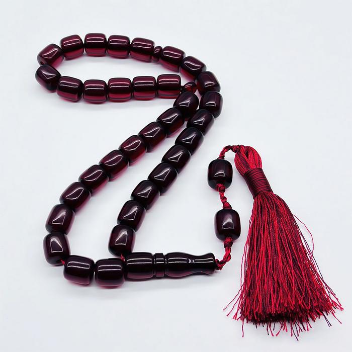 Büyük Boy Eskitme Ateş Sıkma Kehribar Tesbih