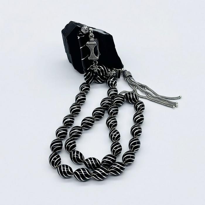 Çeşmi Bülbül İşlemeli Erzurum Oltu Taşı Tesbih