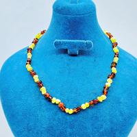 Çift Renk Orijinal Damla Kehribar Bebek Kolye 