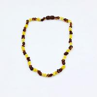 Çift Renk Orijinal Damla Kehribar Bebek Kolye 