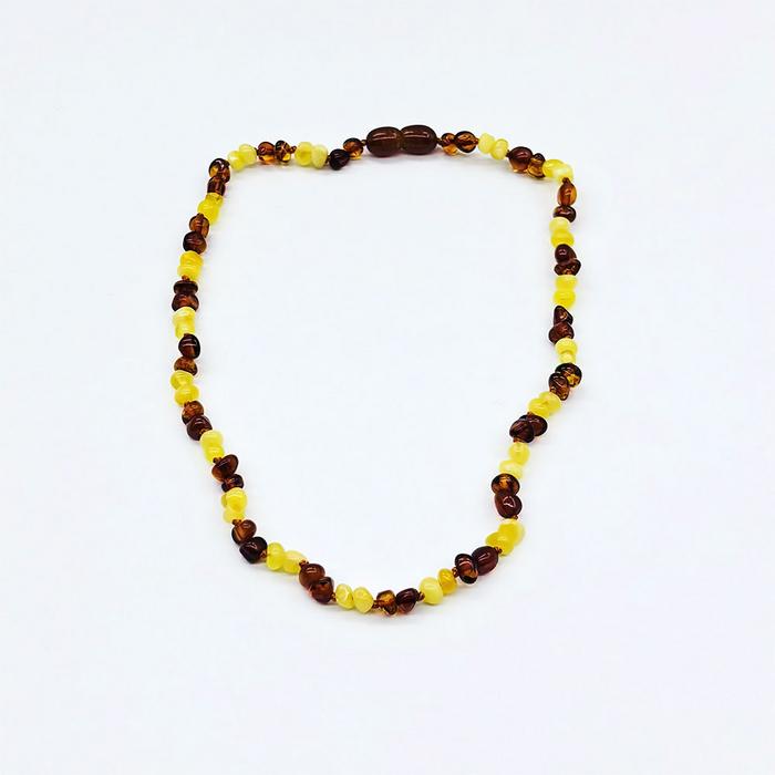 Çift Renk Orijinal Damla Kehribar Bebek Kolye 