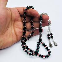 Çift Renk Sürmeli Toz Sıkma Kehribar Tesbih