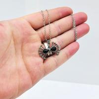 Damla Kanat Model Oltu Taşı İşçilikli 925 Ayar Gümüş Kolye