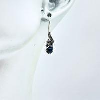 Damla Model Oltu Taşı İşçilikli 925 Ayar Gümüş Küpe