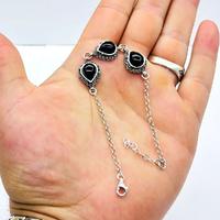 Damla Model Zirkon Oltu Taşı İşçilikli 925 Ayar Gümüş Bileklik