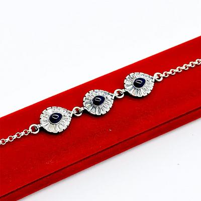 Damla Model Zirkon ve Oltu Taşı İşçilikli 925 Ayar Gümüş Bileklik