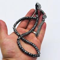 Gümüş İşlemeli Kesme Model Erzurum Oltu Taşı Tesbih