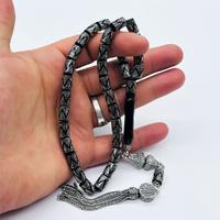 Gümüş İşlemeli Kesme Model Erzurum Oltu Taşı Tesbih