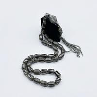 Gümüş Karpuz Dilimi İşlemeli Erzurum Oltu Taşı Tesbih