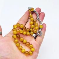 Hareli Misket Kesim Sıkma Ateş Kehribar Tesbih