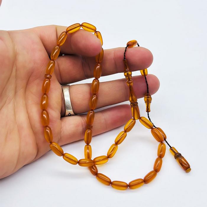 İnce Kapsül Kesim Sıkma Ateş Kehribar Tesbih