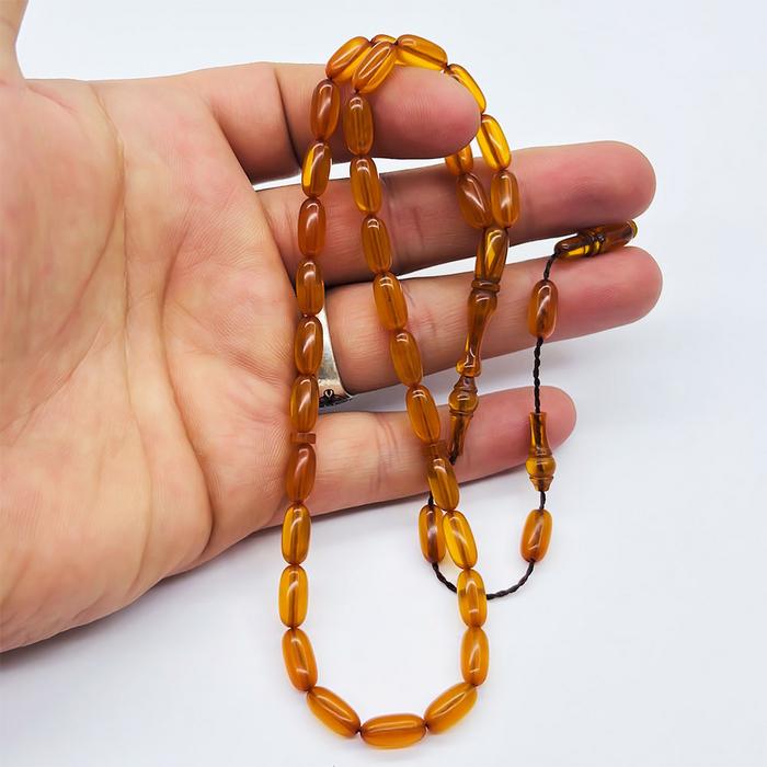 İnce Kapsül Kesim Sıkma Ateş Kehribar Tesbih